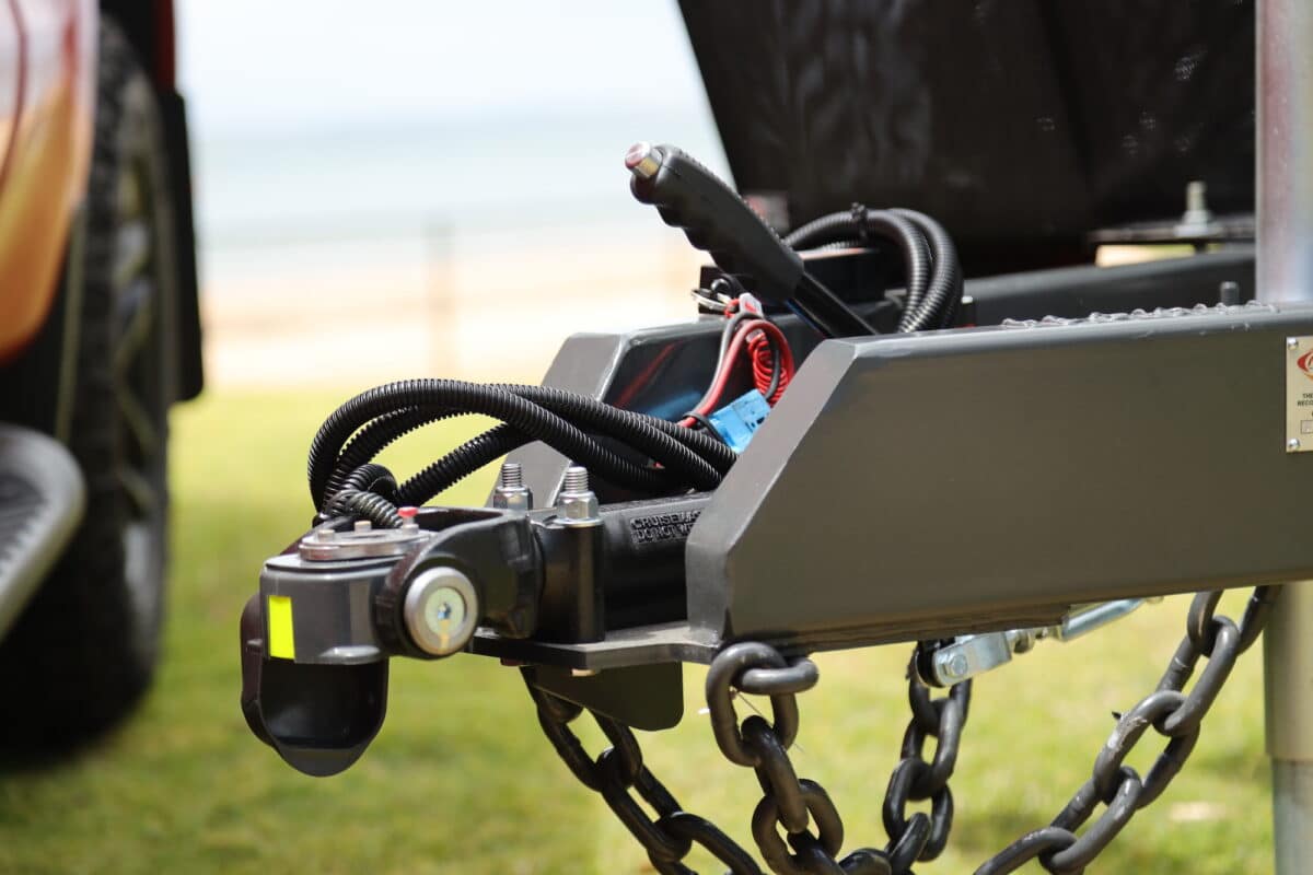 Closeup of an a-frame showing a DO35 coupling for illustrative purposes