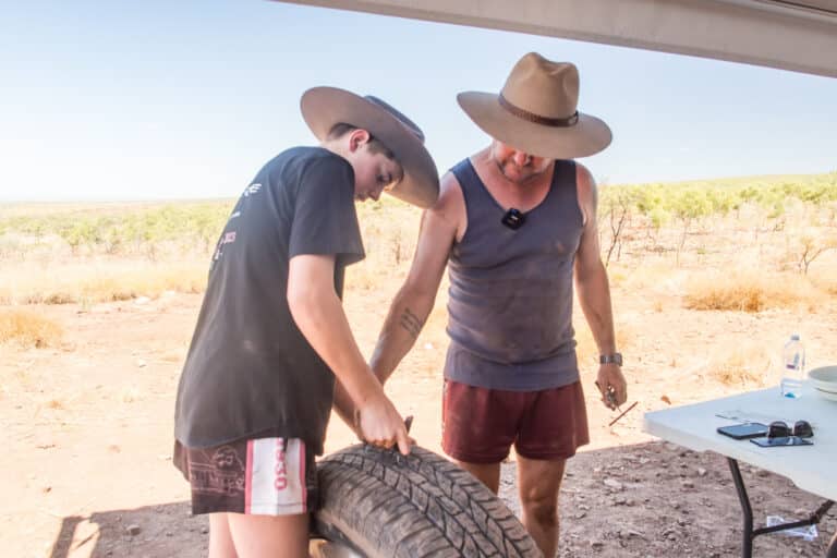 Flat tyre on the Gibb River Road Flat tyre on the Gibb River Road