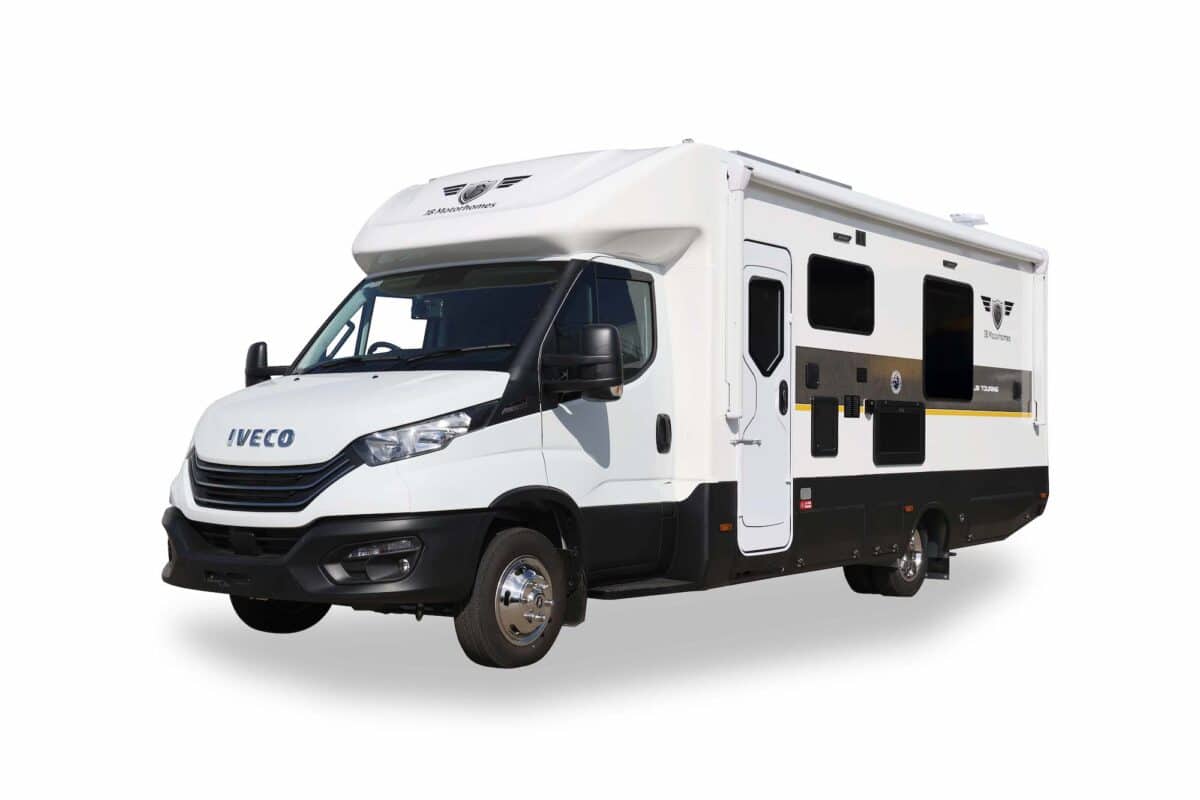 JB Touring motorhome on a white background now offering 7 layouts for work or leisure