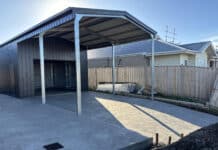 Easement restrictions limited the size of the garage for Natalie's new caravan