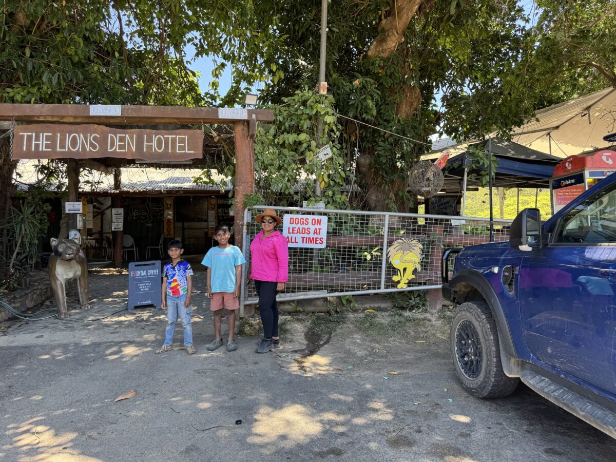 Break up the day with a stop at the Lion's Den hotel
