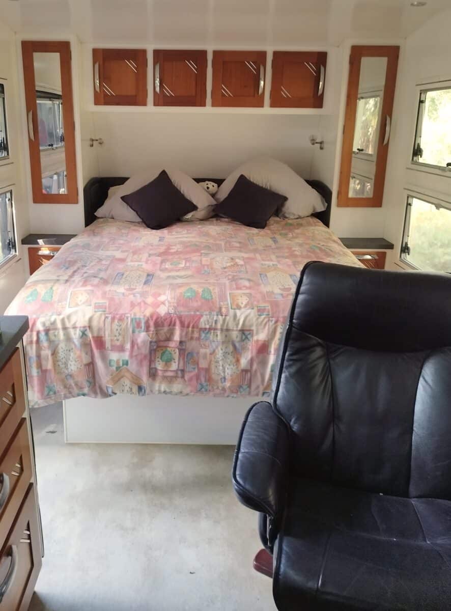 Vital beginner towing payload safety. Choose your options wisely. Recliner chairs were a non-negotiable. One of two extras Alison Huth chose that kept her new van and existing vehicle at safe legal weights. 