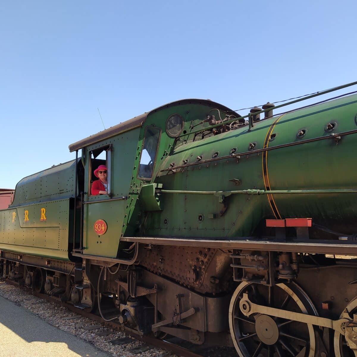 At the helm of the xx on the Pichi Richi Railway
