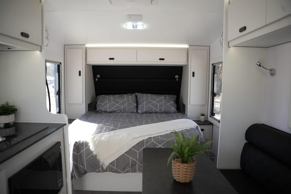 Great integration between the bedroom and L-shape lounge area.