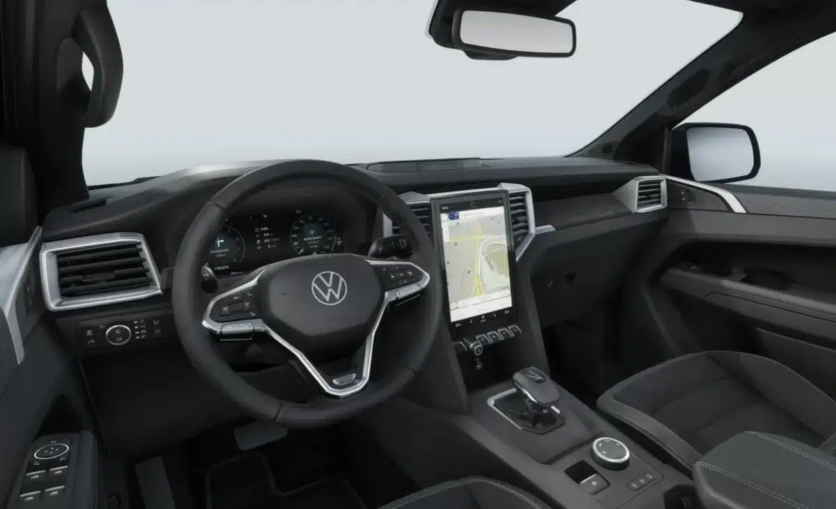 Interior dashboard and steering wheel of the 2026 Volkswagen Amarok