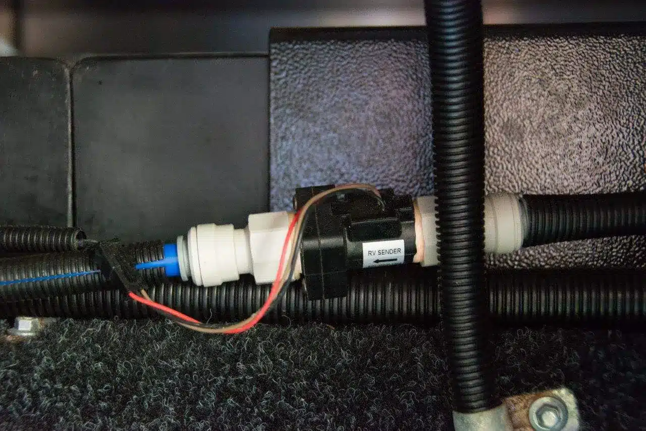 Topargee water gauge fitting view and how it should look installed in caravan or 4wd application