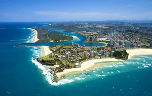 Tweed Heads coastline and Tweed River in northern New South Wales