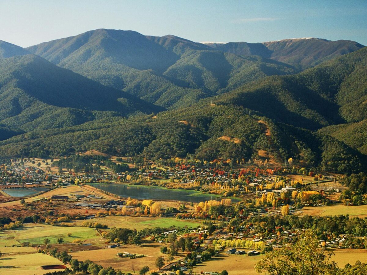 overlooking mount beauty and town