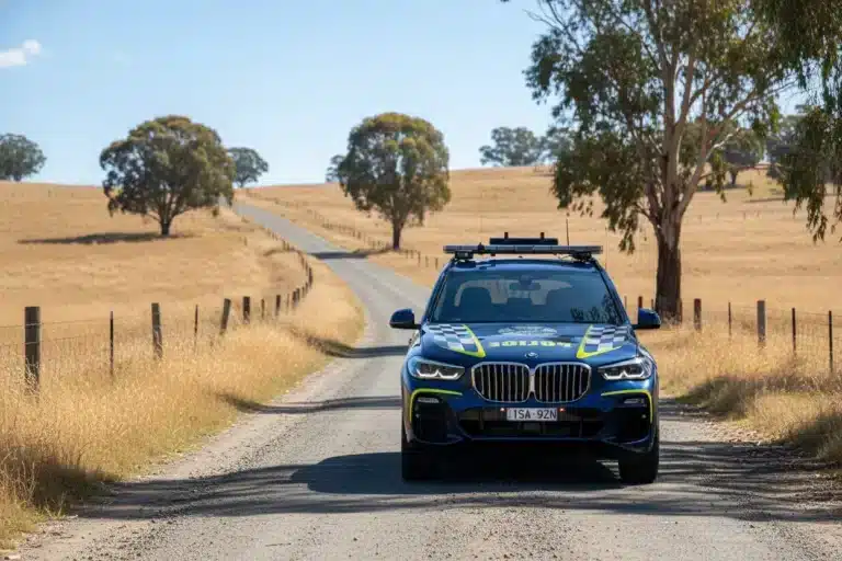 victoria police car in victoria country side