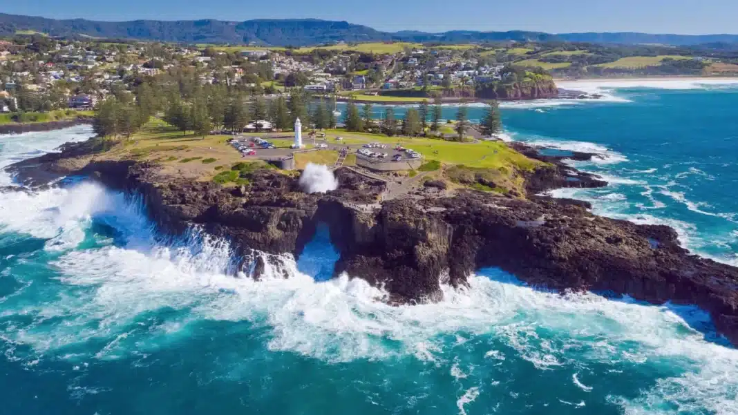 Kiama Blowhole and coastal headland on the NSW South Coast