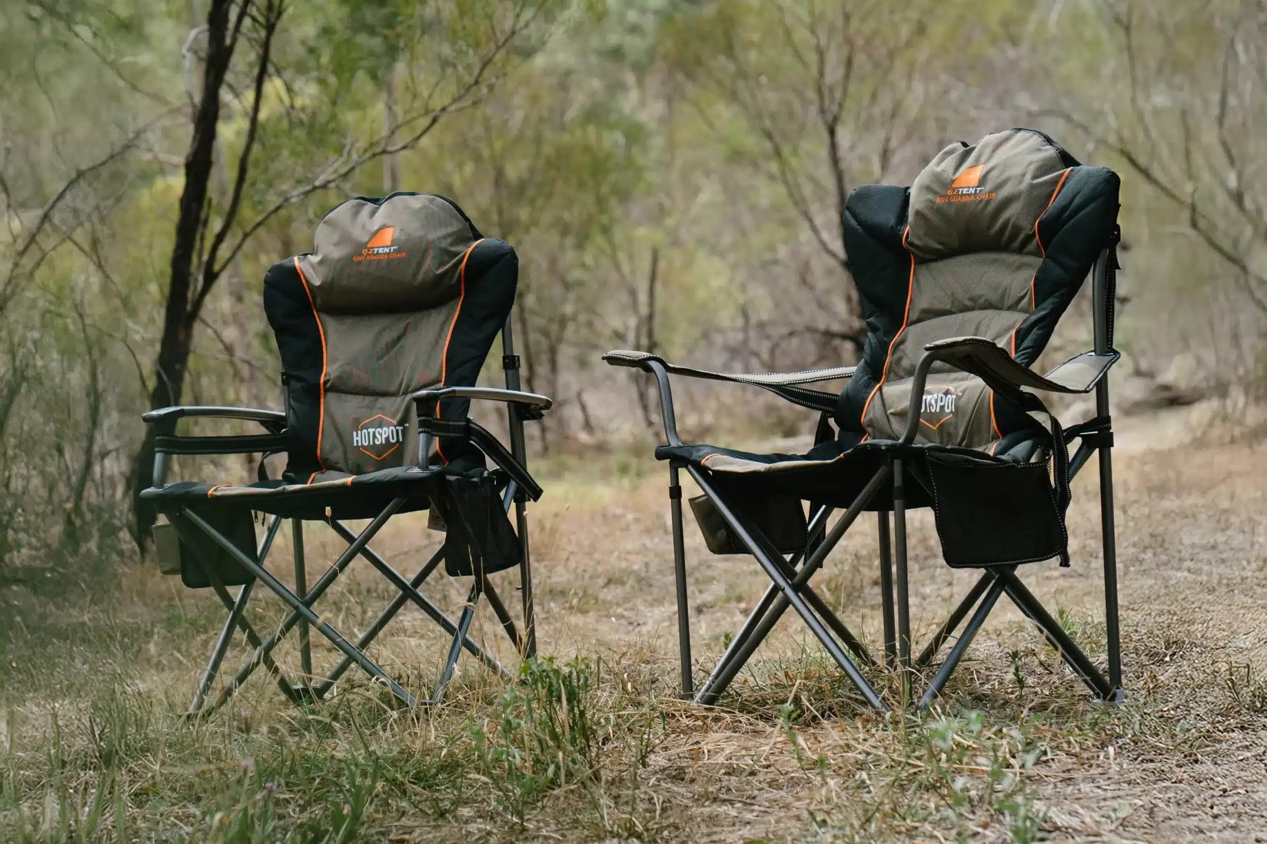 camp chairs in australian forest