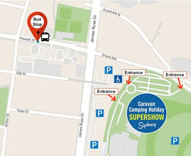 nsw caravan supershow map - getting there