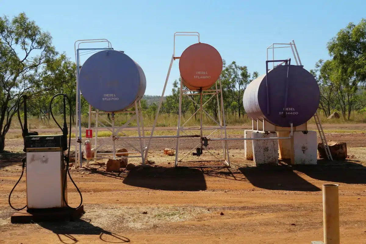 outback fuel petrol station on red dirt